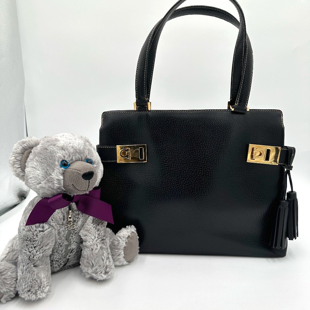 Salvatore Ferragamo Gancini Handle Tote Leather